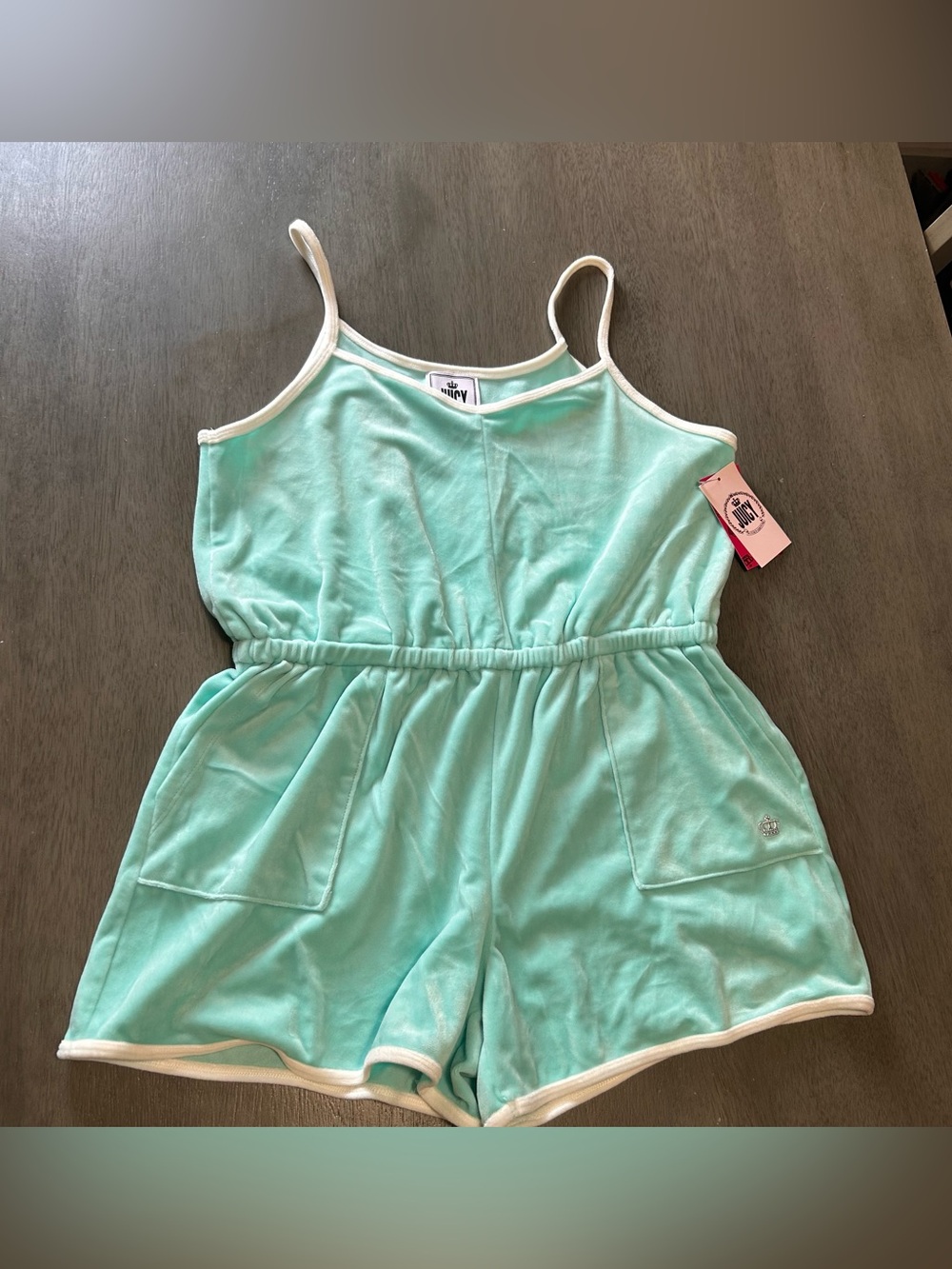Juice by Juicy Couture Mint Green Romper with White Trim